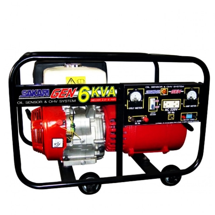 เครื่องกำเนิดไฟฟ้า พร้อมระบบเชื่อม SAKARI 6 KVA